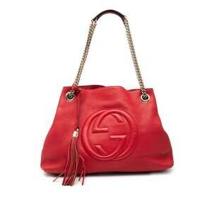 Gucci Sukey Soho Chain Shoulder Bag Tote 308982 Red Leather Women's GUCCI